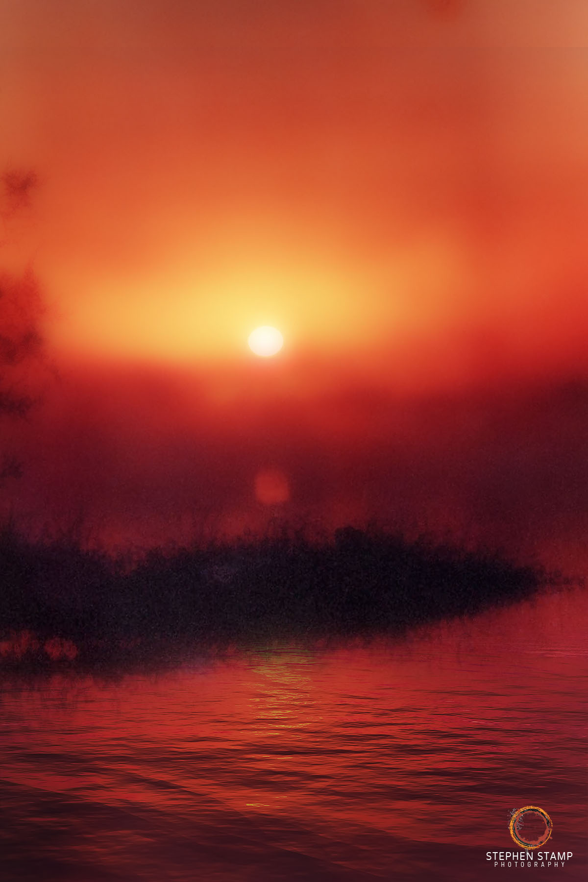 Fire On The Water - Pretoriuskop Dam Kruger National Park - Portrait